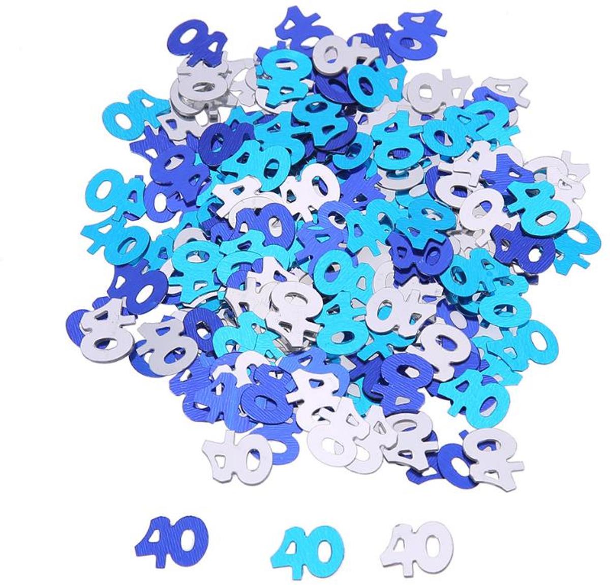 Confetti 40 jaar Blauw/Zilver 14 Gr